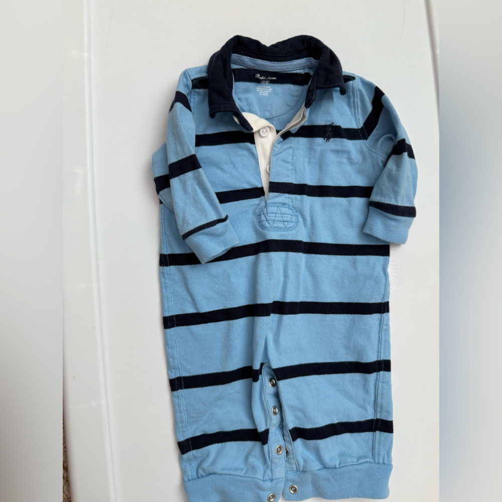 Ralph Lauren Light Blue and Navy Polo Coverall
